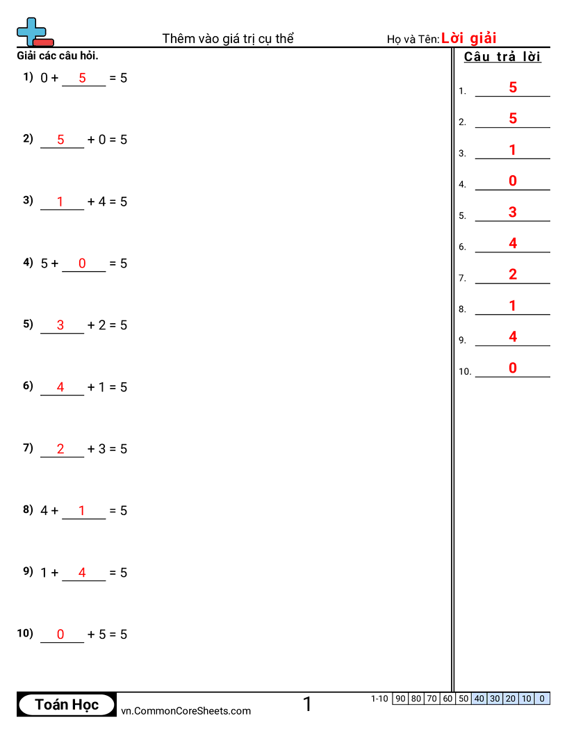 Trang về phép cộng - cong-vao-mot-gia-tri-cu-the worksheet