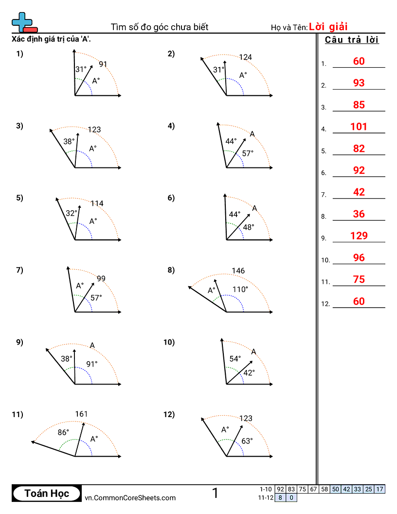 Trang về các góc  - tim-goc-con-thieu worksheet