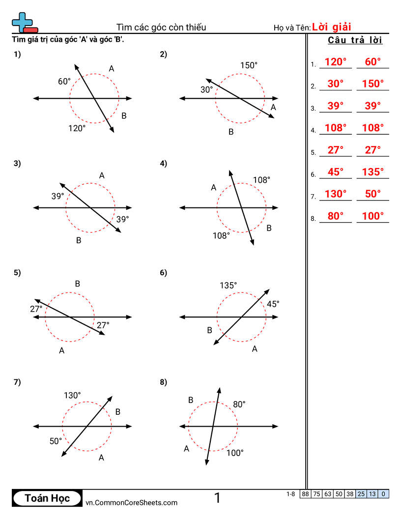 Trang về các góc  - tim-cac-goc-con-thieu worksheet