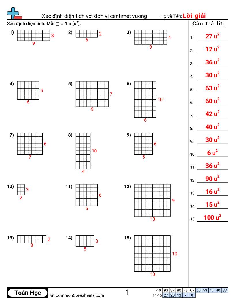 Trang về diện tích & chu vi - tim-dien-tich worksheet