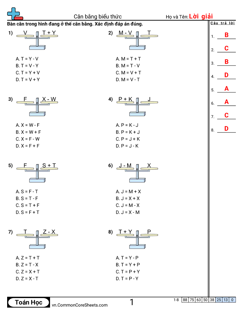 Trang về cân bằng phương trình - can-trac-nghiem-cong-tru worksheet