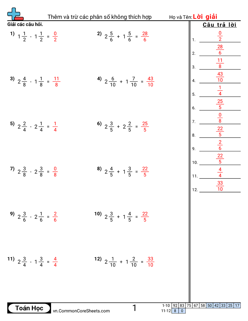 Trang về phân số - phan-so-khong-dung-cung-mau-so worksheet