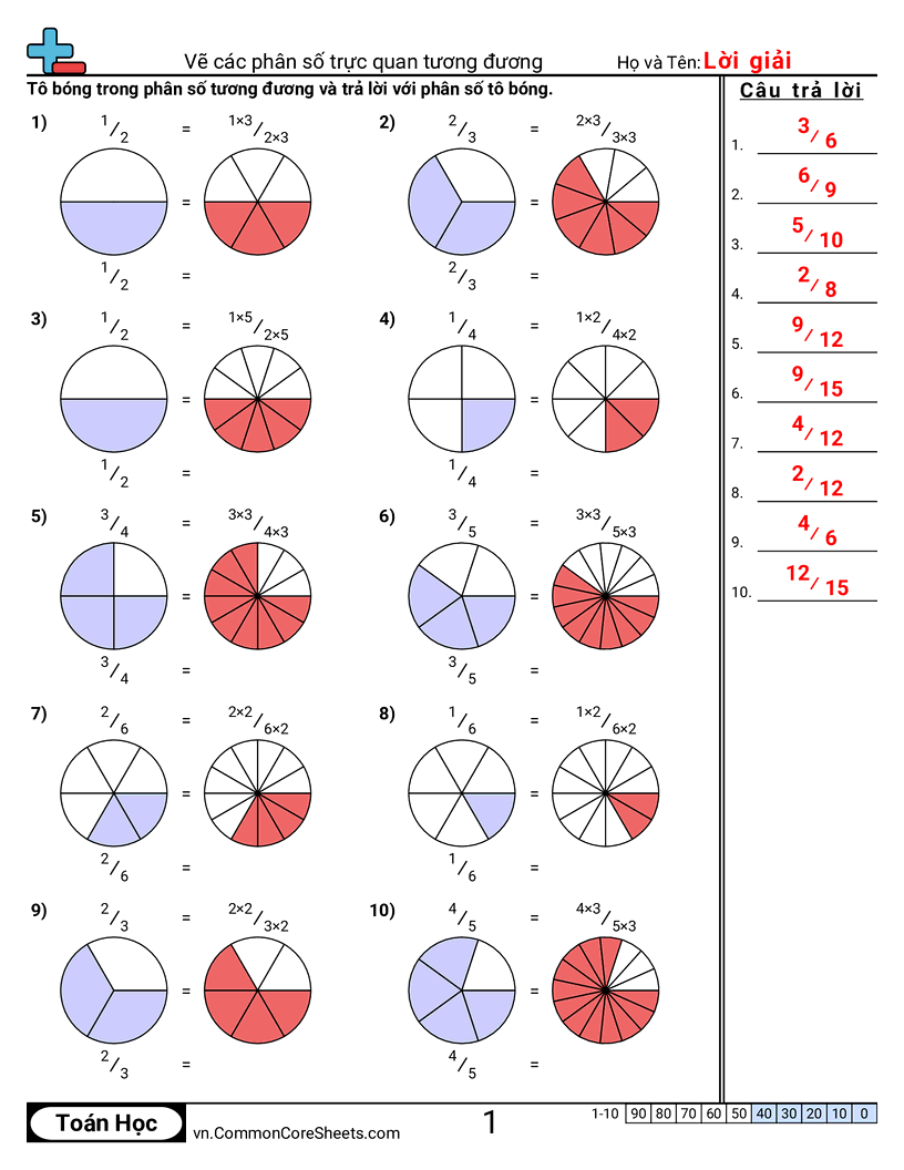 Vẽ phân số tương đương (trực quan) worksheet preview