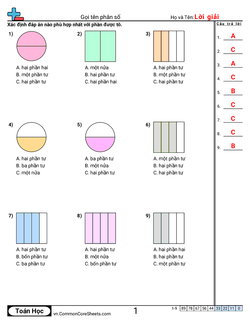 Trang về phân số - goi-ten-phan-so worksheet
