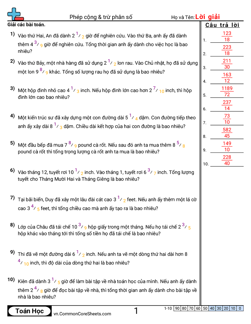 Trang về phân số - bai-toan-loi-van-khac-mau-so worksheet
