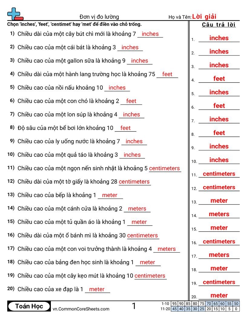 Ước lượng phép đo (bài toán lời văn) worksheet preview