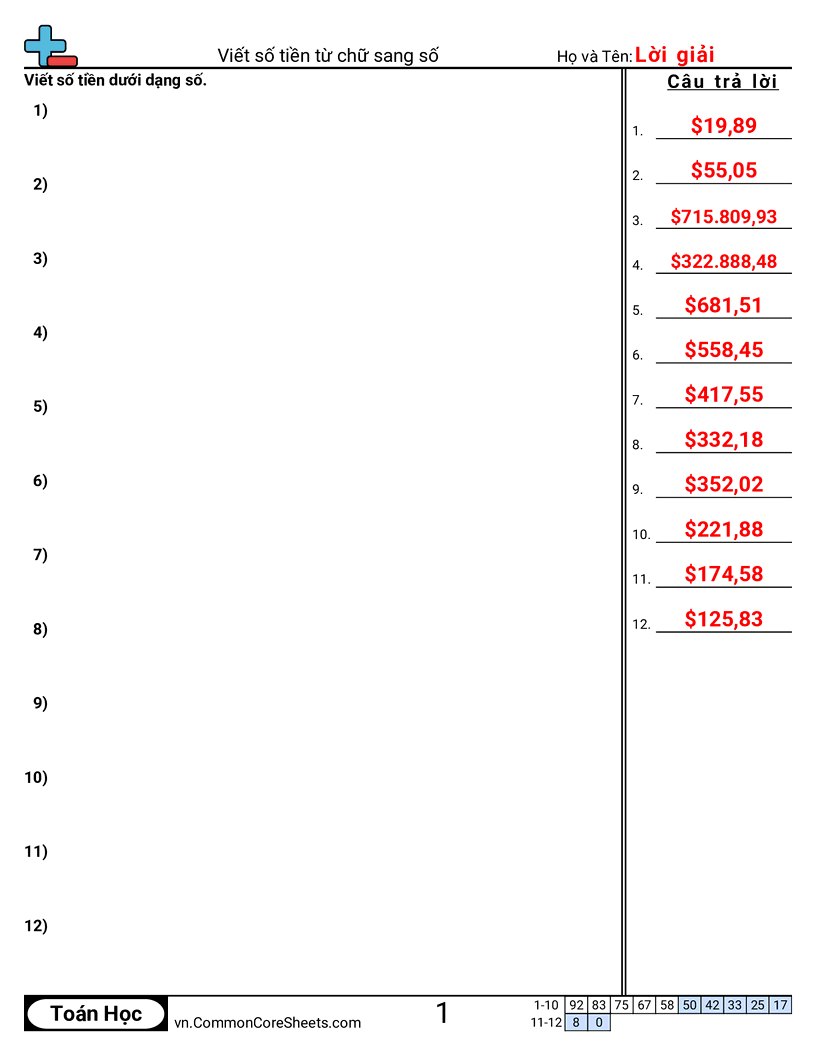 Viết giá trị worksheet preview