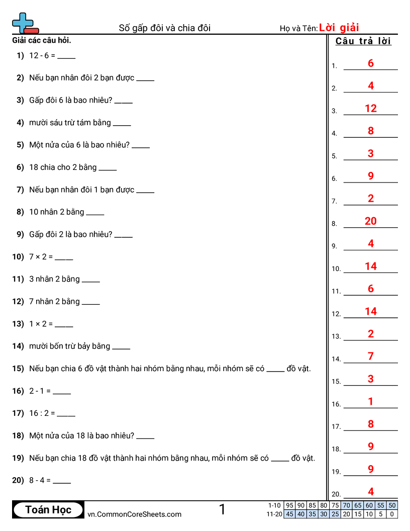 Trang về phép nhân - gap-doi-va-chia-doi worksheet