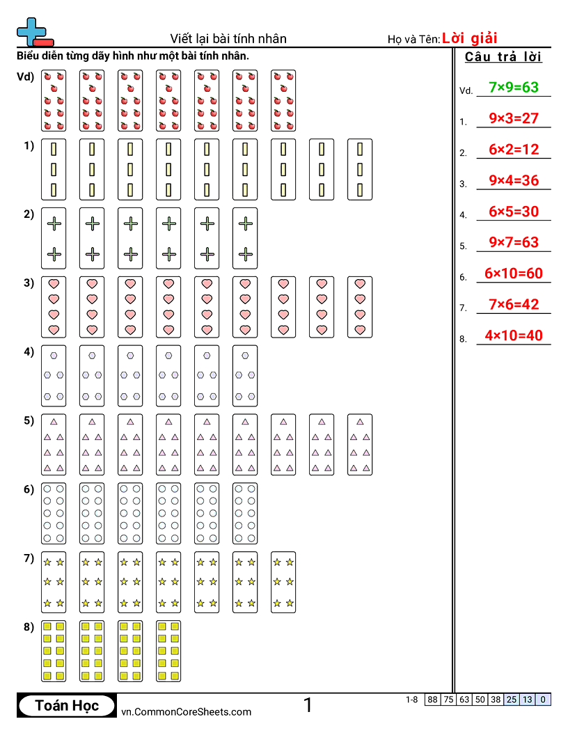 Trang về phép nhân - viet-phuong-trinh-nhan worksheet