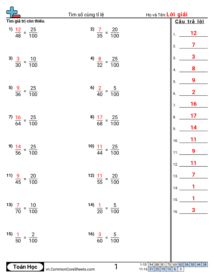 Tìm giá trị với quan hệ tỉ lệ worksheet preview