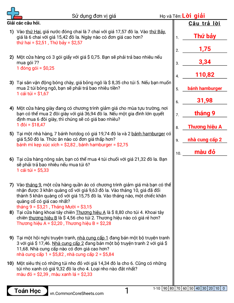 Dùng đơn giá worksheet preview