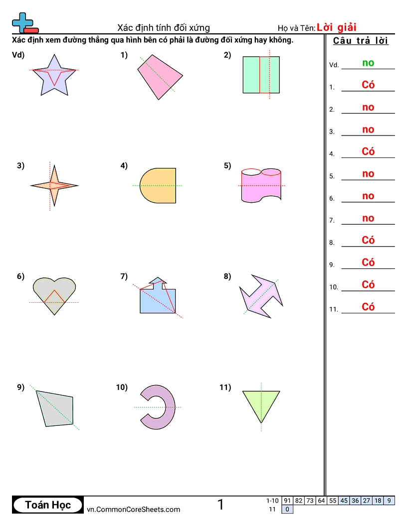 Trang về các hình - xac-dinh-doi-xung worksheet