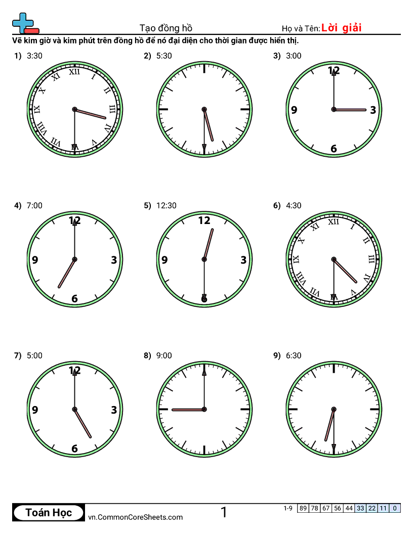 Trang về thời gian - tao-dong-ho-moi-nua-gio worksheet