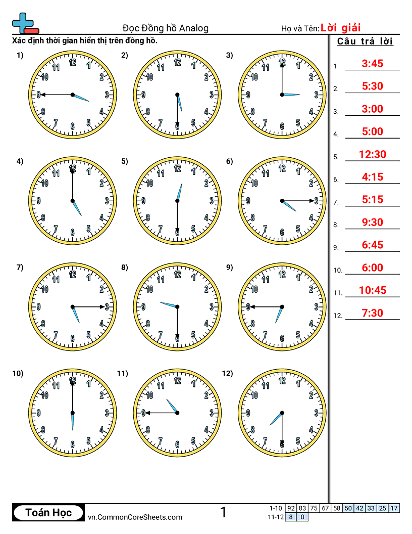 Trang về thời gian - doc-dong-ho-kim-moi-15-phut worksheet