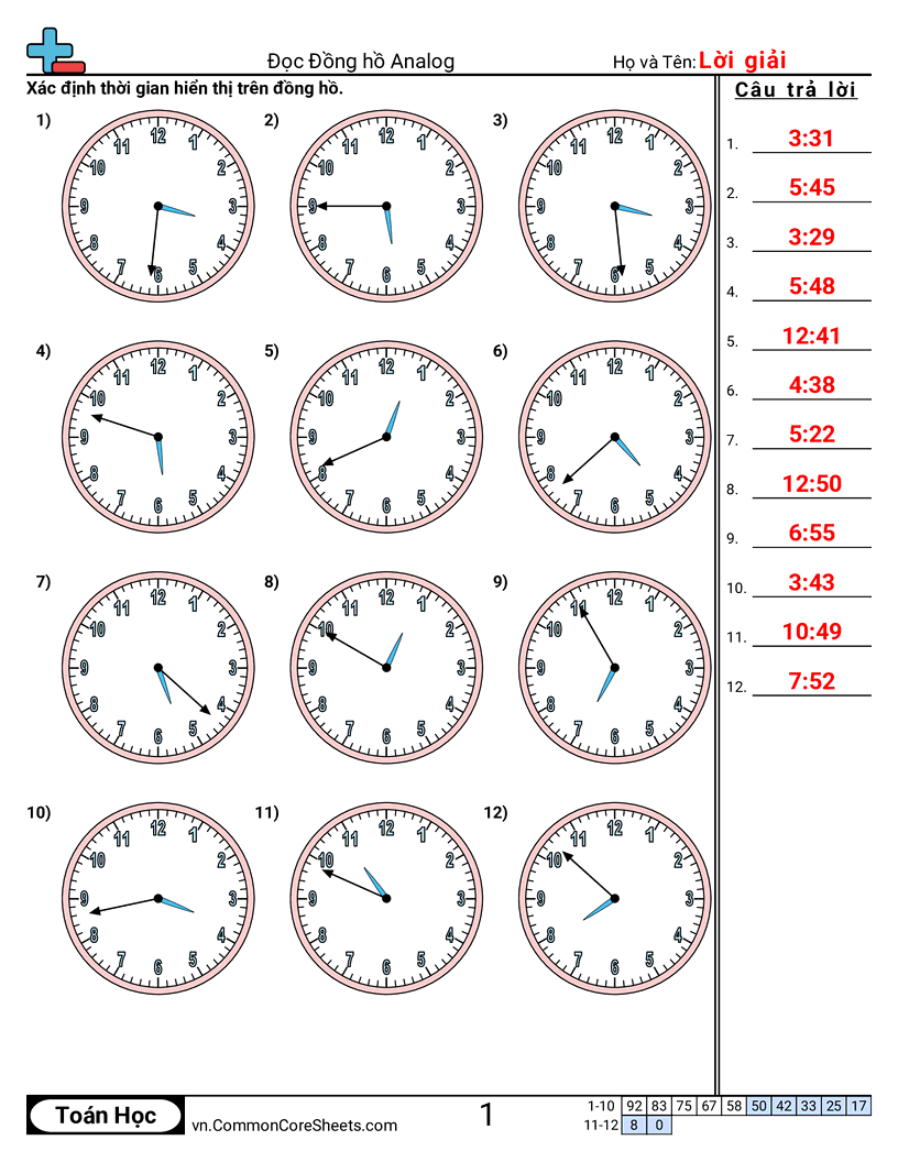 Trang về thời gian - doc-dong-ho-moi-1-phut worksheet